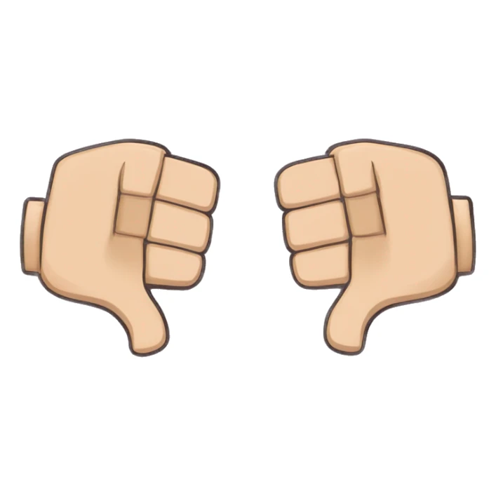 Right hand and left hand with thumbs down, and with the fingir touching eachother sticker