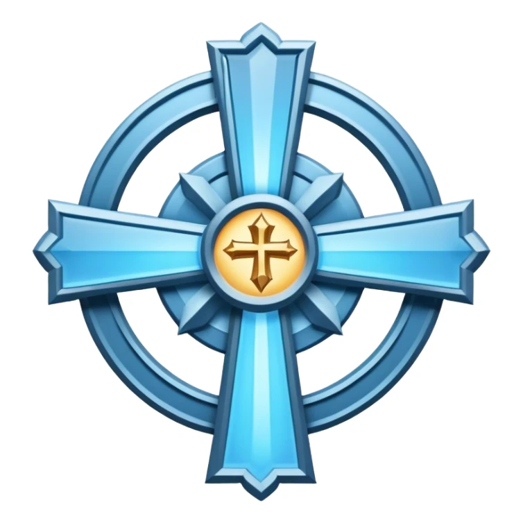 Apostle's emblem with a touch of light blue holy sticker
