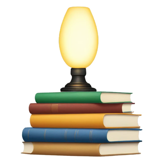 Lamp and stacks of books  sticker
