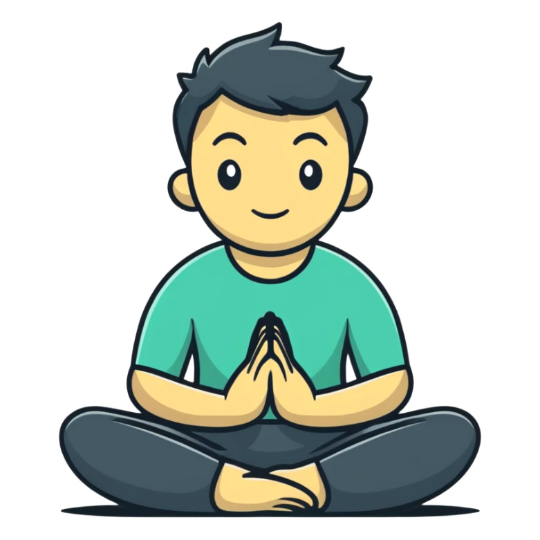 man sitting in lotus position on the ground sticker