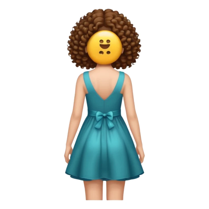 curly hair image of a girl in back view sticker