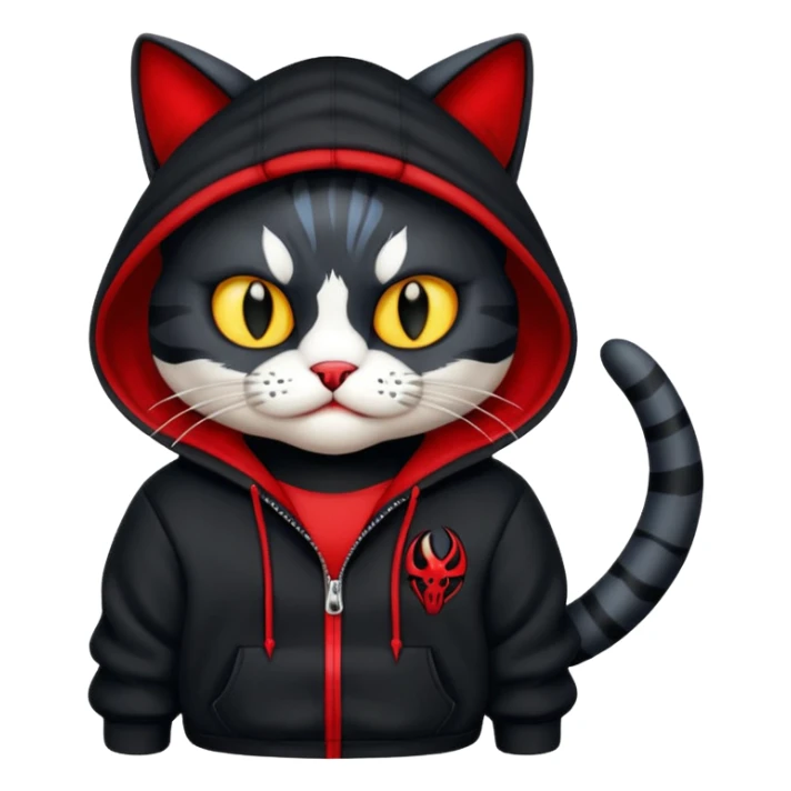 Cat wearing a venom hoodie  sticker