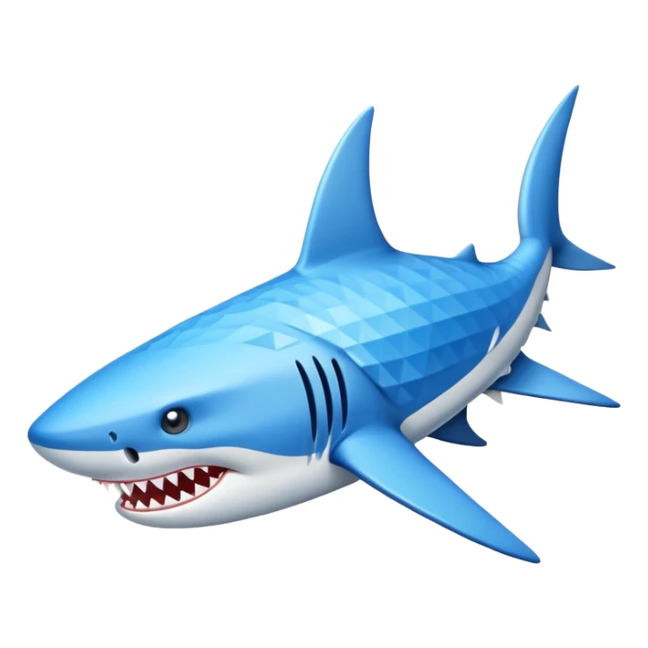 Un tiburón con zapatillas azules ￼ sticker