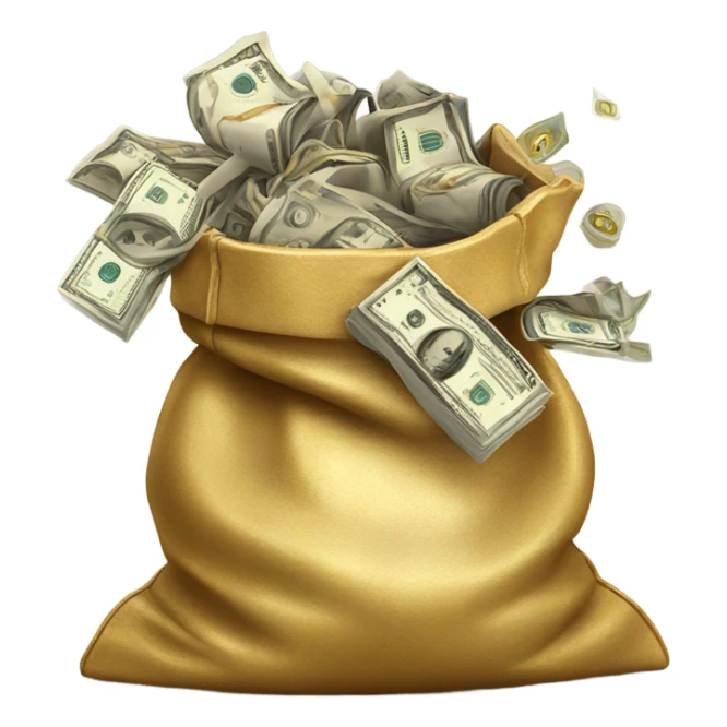 golden bag full of money sticker