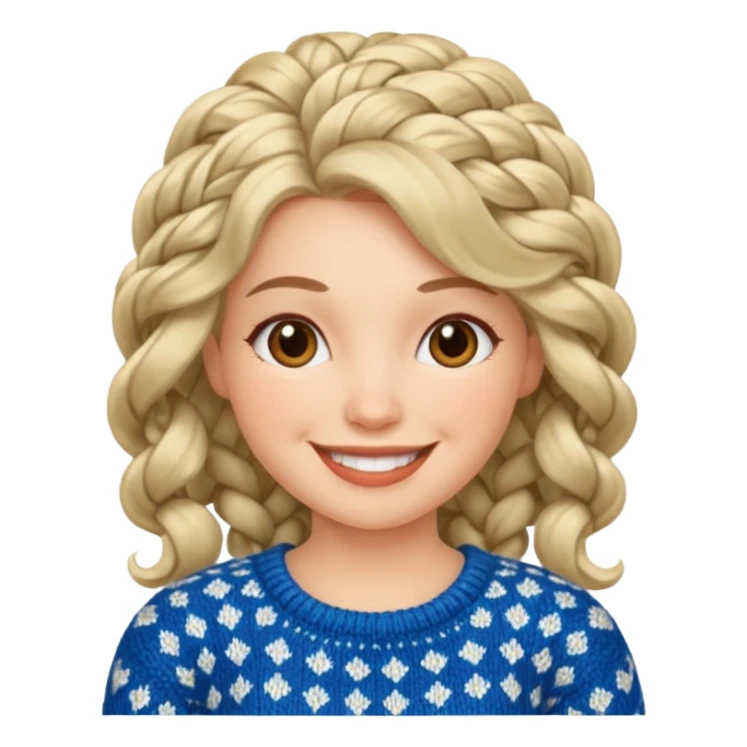Knitted hair woman sticker