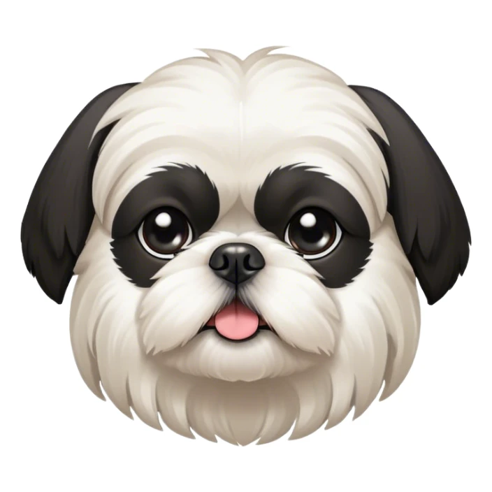 White Shih Tzu with black ears sticker
