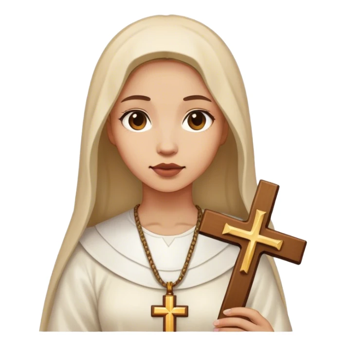 woman catholic cross sticker