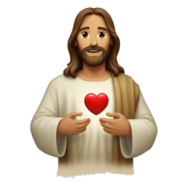 Jesus christ with a heart in his hands  sticker