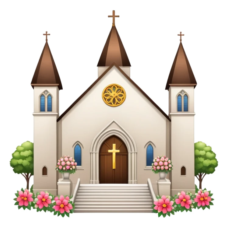 Church wedding venue with decorations sticker