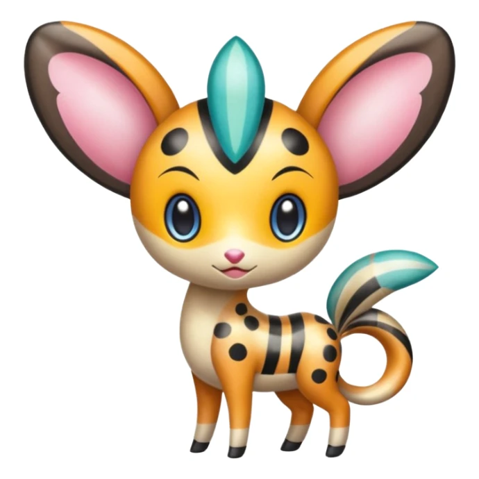 Colorful Exotic Tropical Striped Spotted Dotted dusted Glossy Shiny Meloetta-Vernid-Trico-Kirby-Fakémon-creature-hybrid sticker