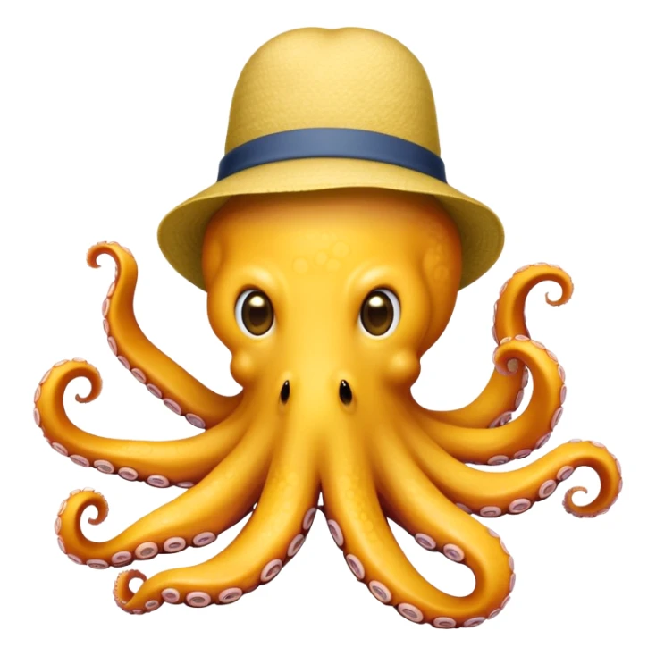 octopus with a straight face and a hat that says sucker sticker