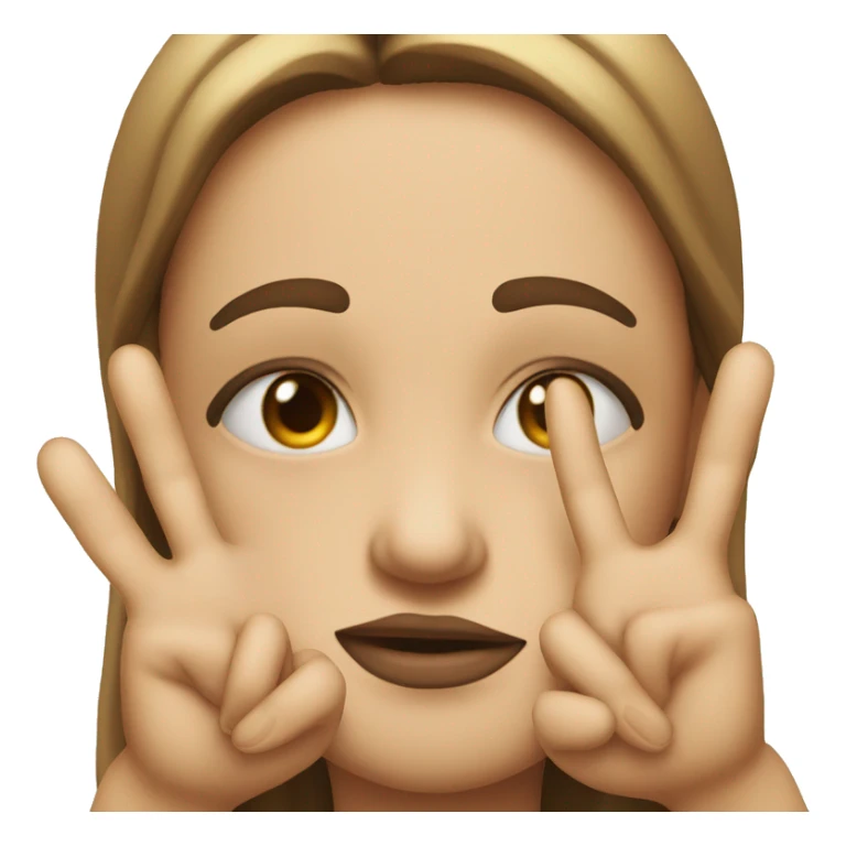 Face doing a peace sign with fingers and pout sticker