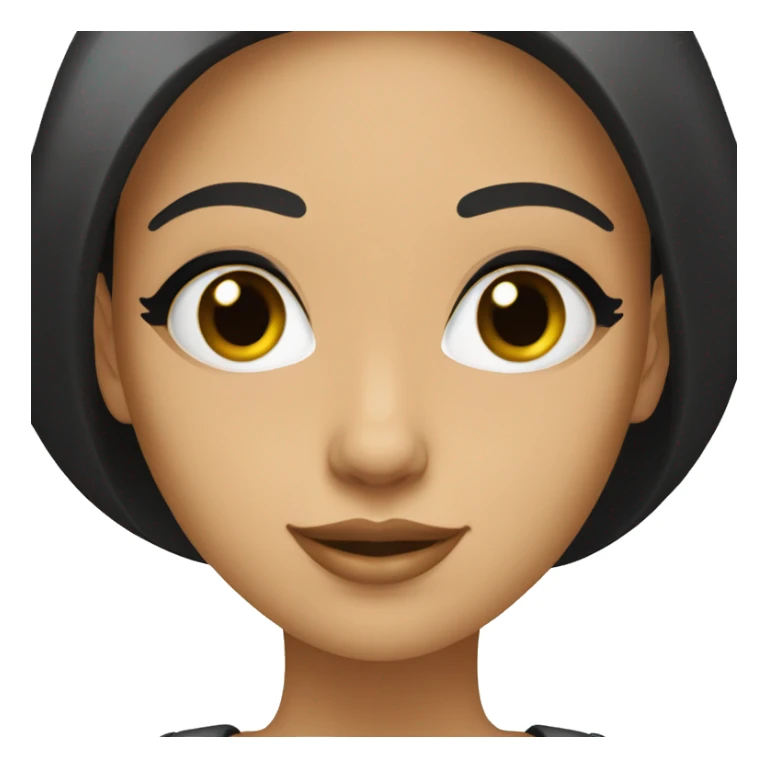 fille cheveux noir lisse et blanche sticker