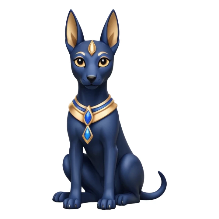  Short-eared Black lapis rose-gold beautiful female lap anubis puppy floor statue posed  sticker
