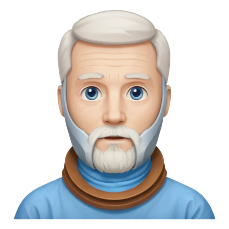 Older man with a full beard, a medical neck brace, and blue eyes. sticker