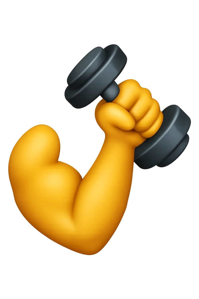 EMOJI STILE IPHONE DI UN BICIPITE CON MANUBRIO DA PALESTRA sticker