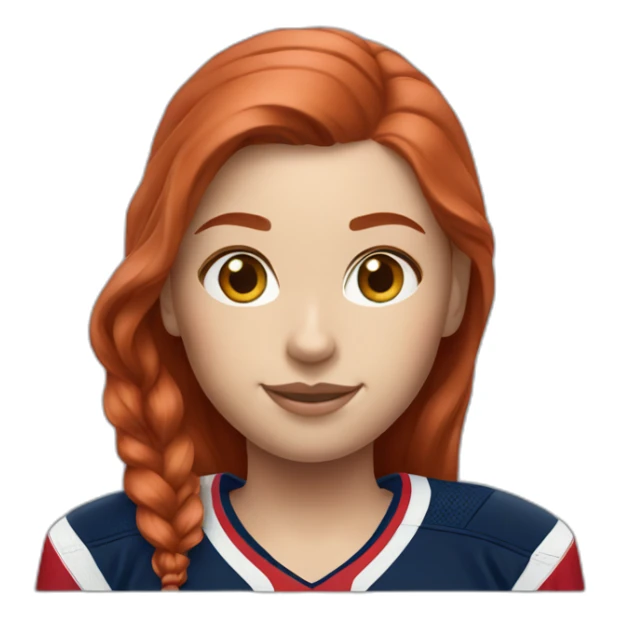 Redhead girl with Washington capitals hockey jersey sticker