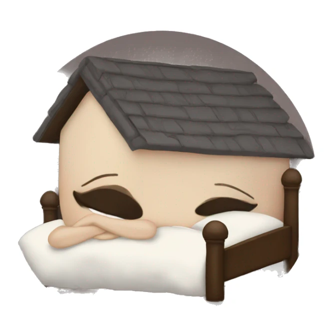 brunette sleeping and dreaming at a big house  sticker