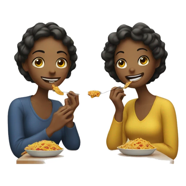 2 women eating food sticker