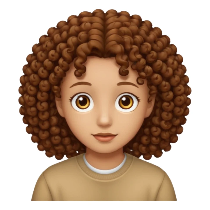 Nano con capelli ricci marroni, occhi marroni sticker