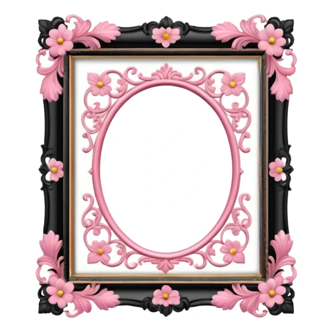 pink photo frame of a blossom sticker