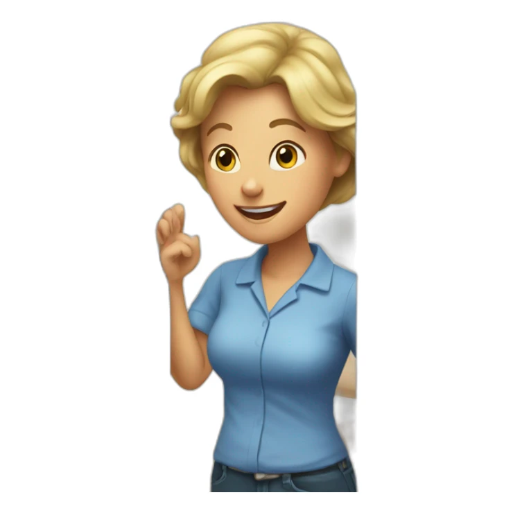 mom oppening door sticker