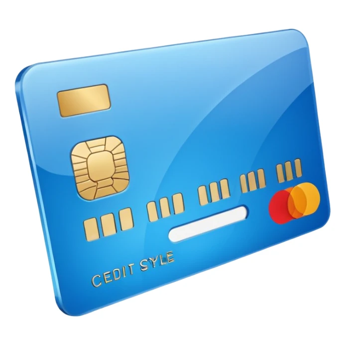 3D style credit card icon, no text sticker