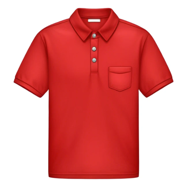 button up collar T shirt in red sticker