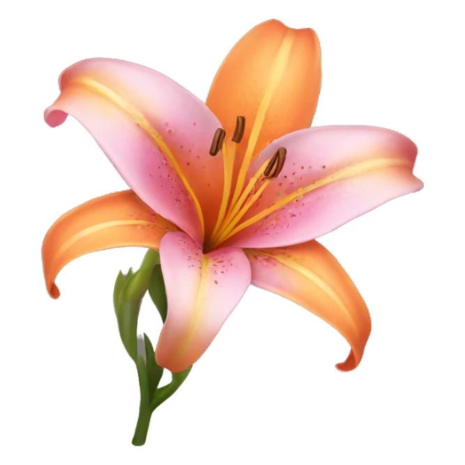 pink and orange lilies  sticker