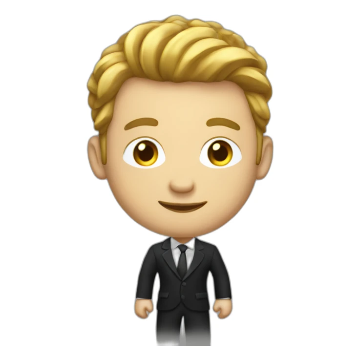 Posh-man-with-black-suit-holding-golden-coins sticker