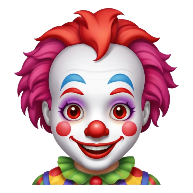a cute clown with red nose and colorful hair sticker
