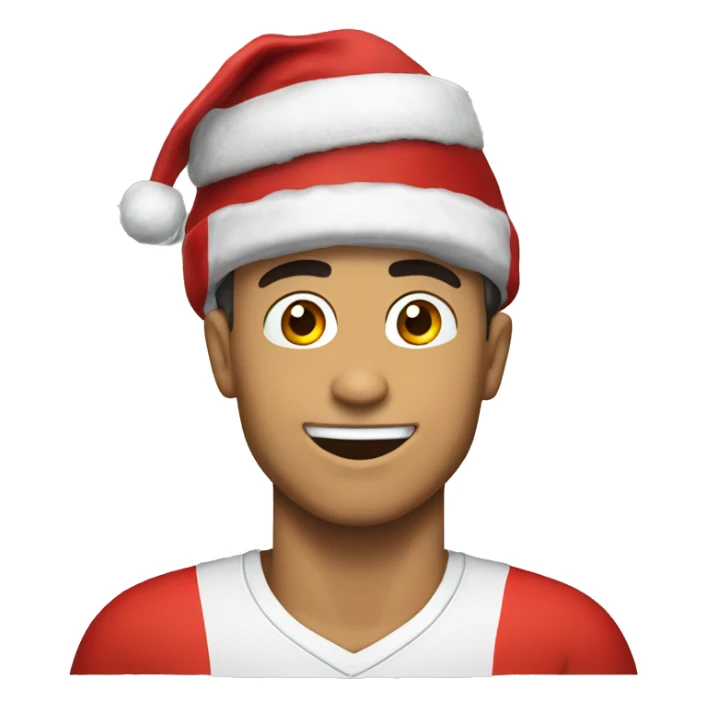 cristiano ronaldo with santa hat sticker