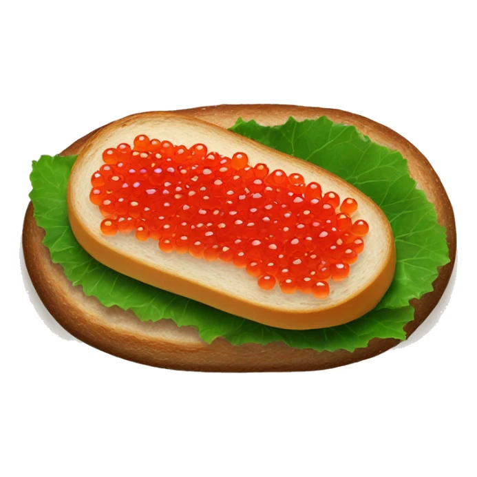 Food red caviar on bread briosh ideal proportions  sticker