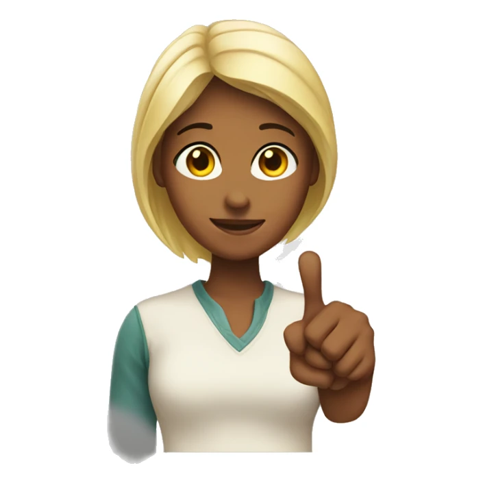 Girl with a thumb for a face sticker