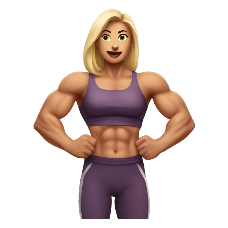 strong muscle woman cartoon  sticker