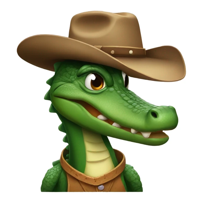 Alligator wearing a cowboy hat sticker