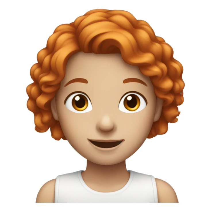 smiling girl with dark orange hair and blue eyes sticker