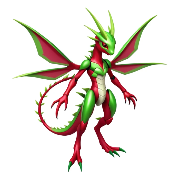  Cool Edgy Shiny Futuristic Ethereal Legendary Scizor-Digimon-Schyther-Flygon-hybrid full body sticker