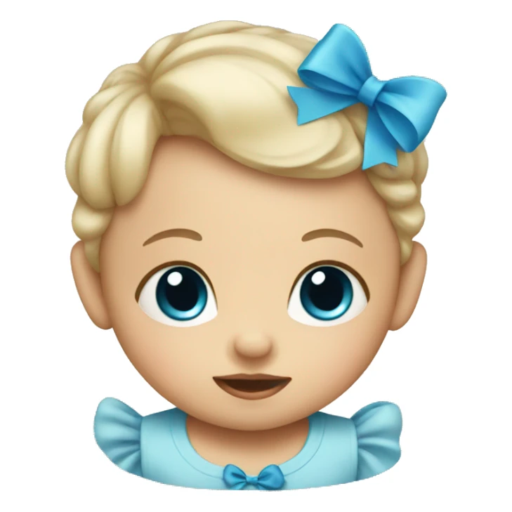 Baby with blue bow sticker