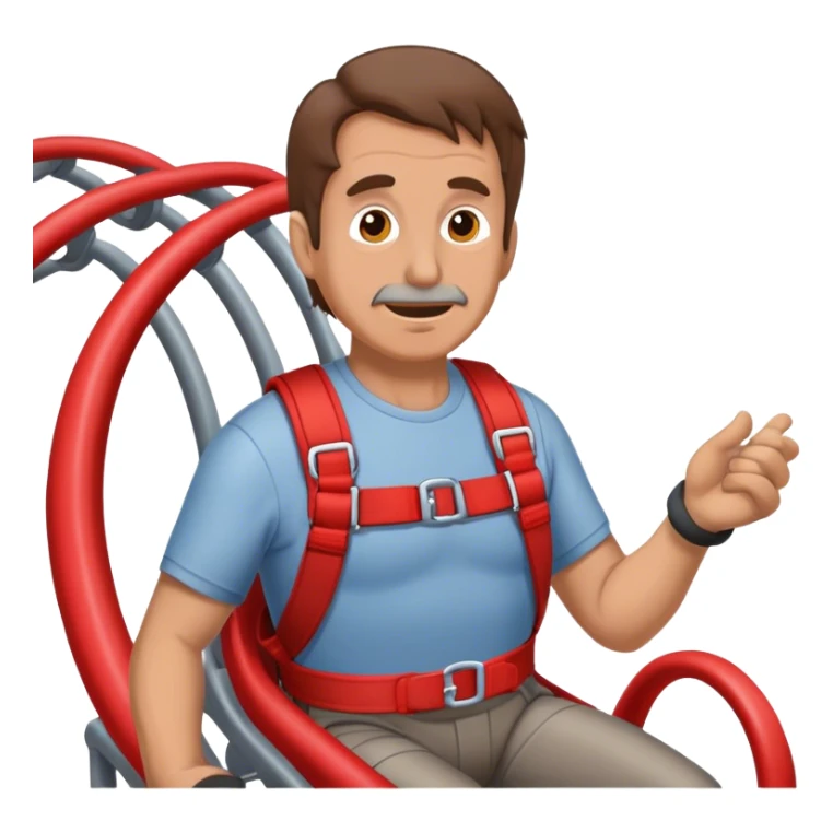 60 year old man with brown hair some gray riding a red roller coaster  sticker