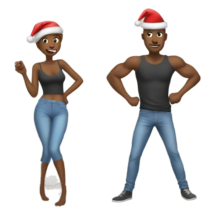 Couple being naughty before Christmas  sticker