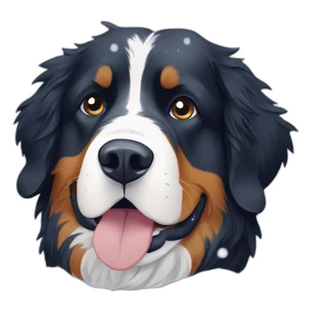 bernese mountain dog under big snowflakes tunnel sticker