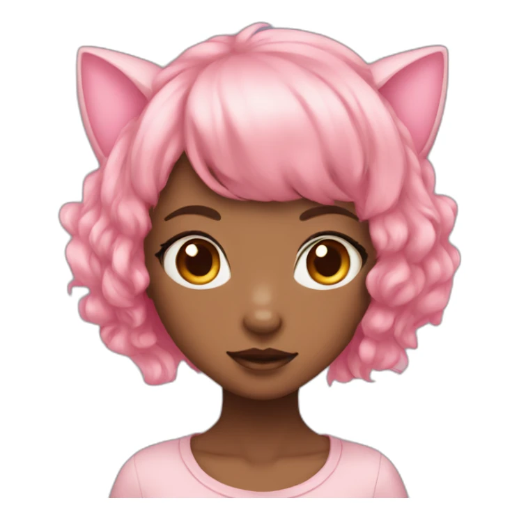 Neko girl with big eyes and pink hair sticker