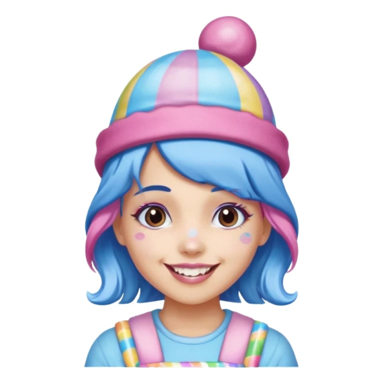 candy hatted girl from candyland blue pink mixed hair sticker