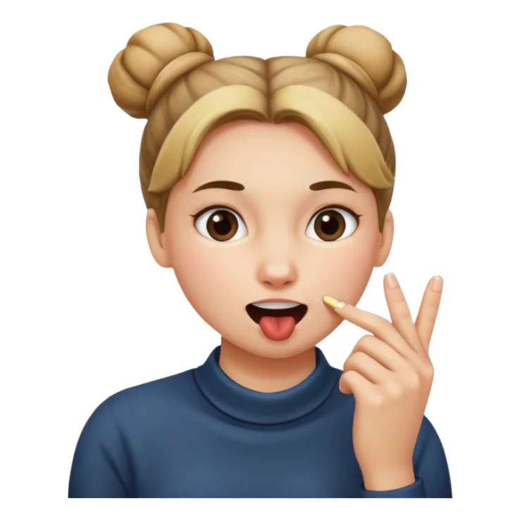 Una persona con moño , mordiéndose el dedo  sticker
