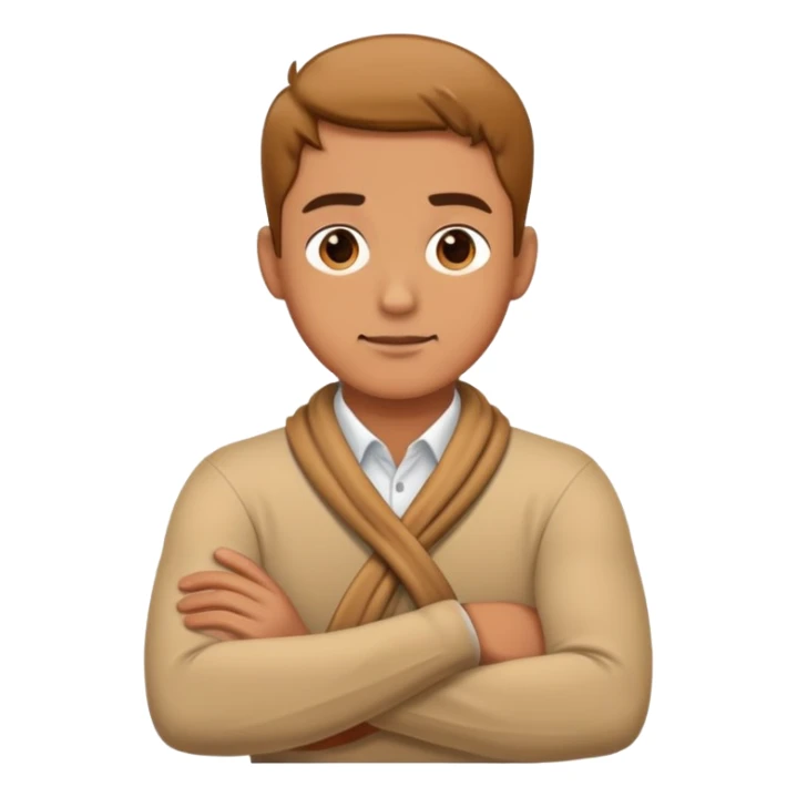 Man crossing his arms across his neck sticker