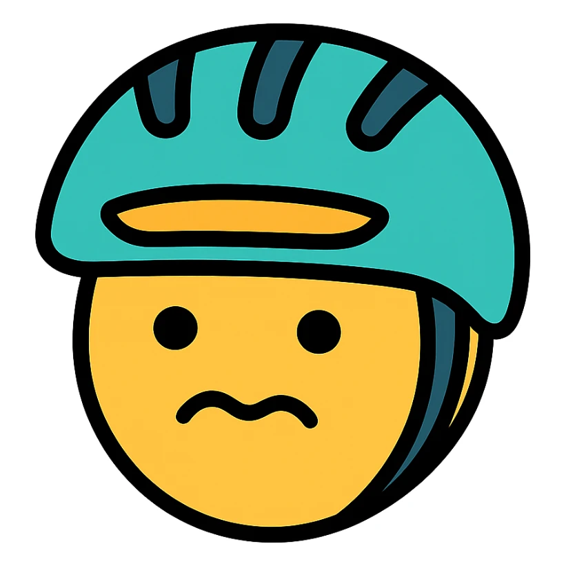 bike helmet, stupid face sticker