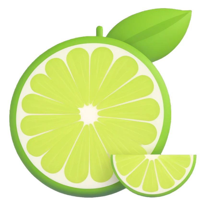realistic fresh lime icon without eyes nose mouth sticker