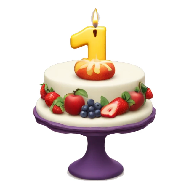 '10' birthday candle on fruits cake sticker