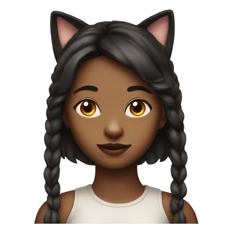 realistic portrait of girl with cat ears sticker